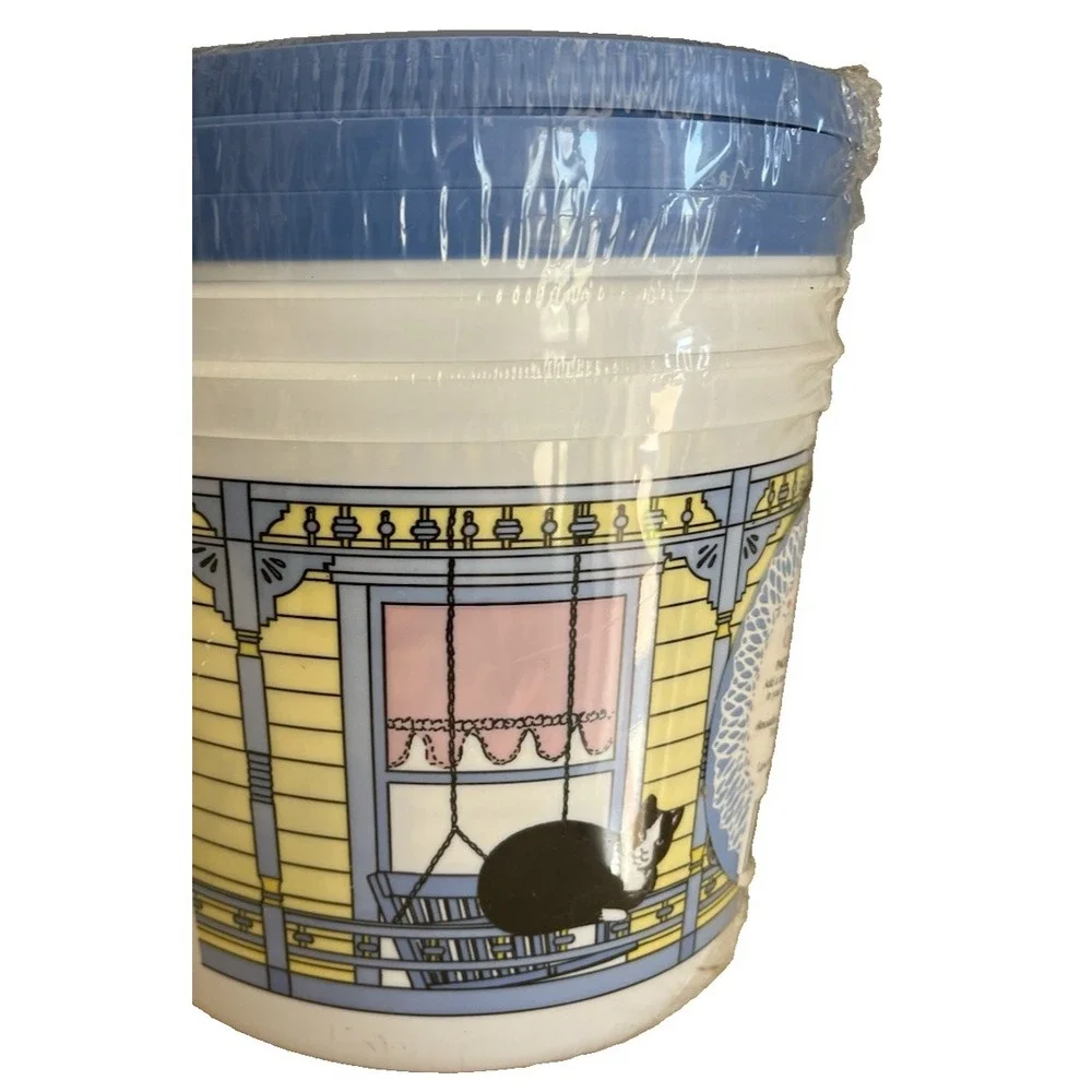 Vintage Packerware Containers NEW Sealed Set 3 CATS Victorian Porch RARE!!